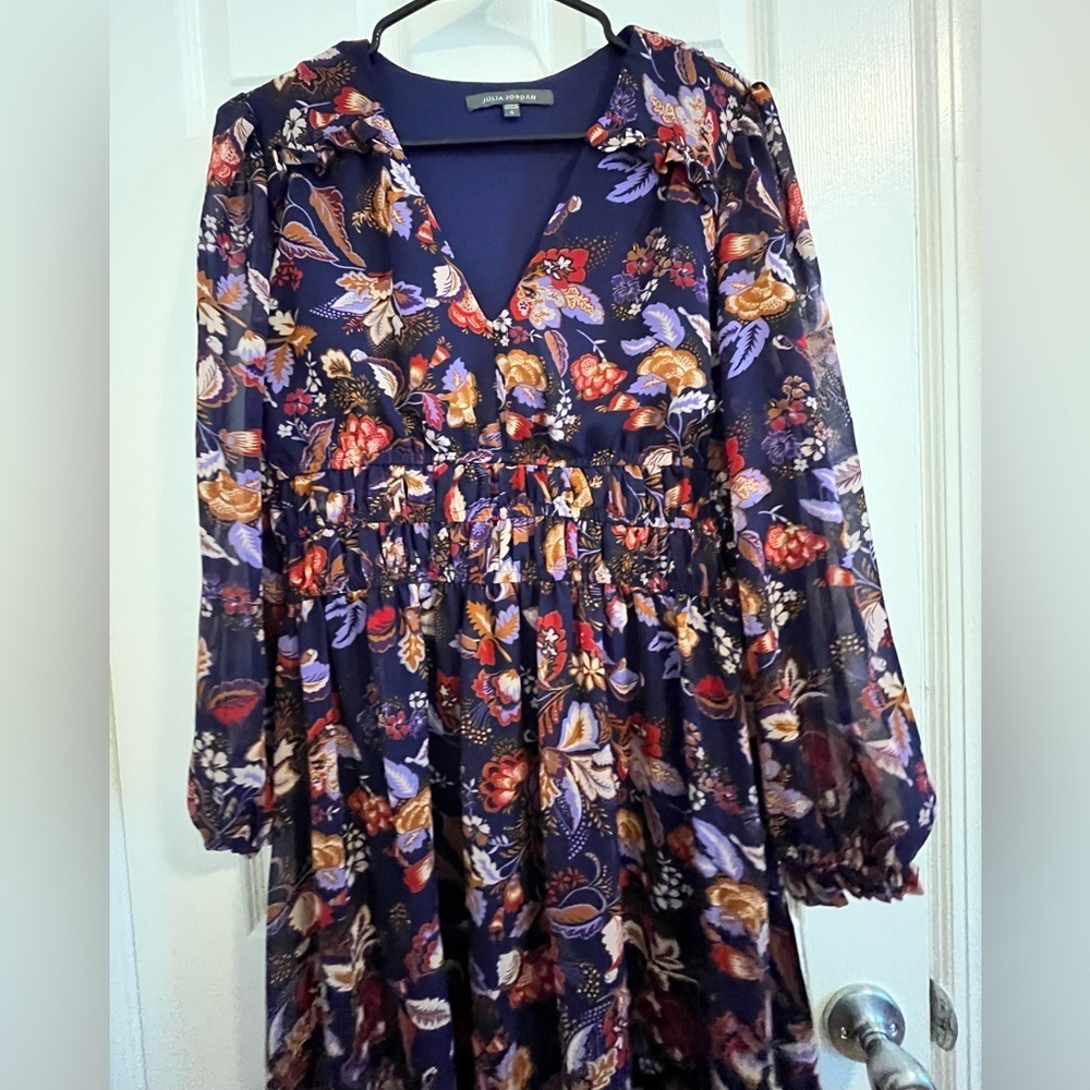 🌸 Julia Jordan Floral Midi Dress – Size 6 - Picture 9 of 12
